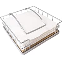 Los mejores  - Nerthus Servilletero Inoxidable y Base de Madera- Acero INOX